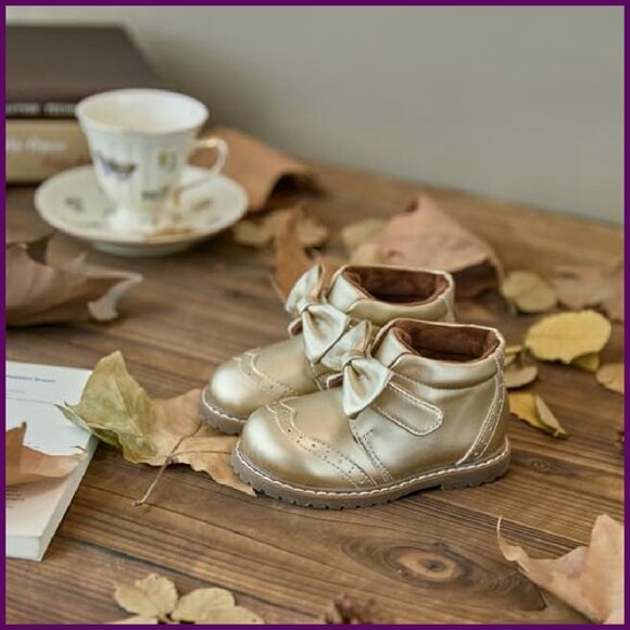 Vintage Leather Embroidered Toddler Girls Boots Mid Calf Water Resistant - Picture 7 of 8